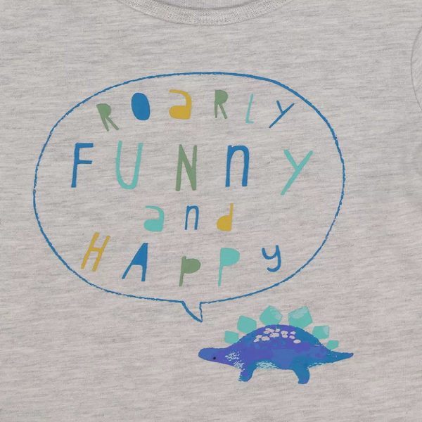 Tu Clothing Grey Dinosaur Speech Bubble T-Shirt - Image 2