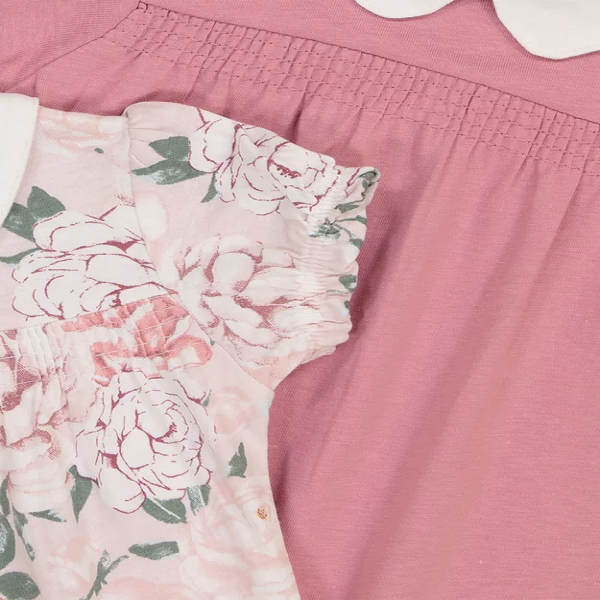 Tu Clothing Floral Print & Pink Jersey Rompers 2 Pack - Image 2